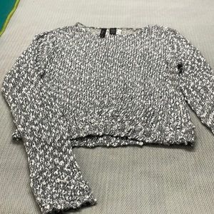 Metallic silver long sleeve top